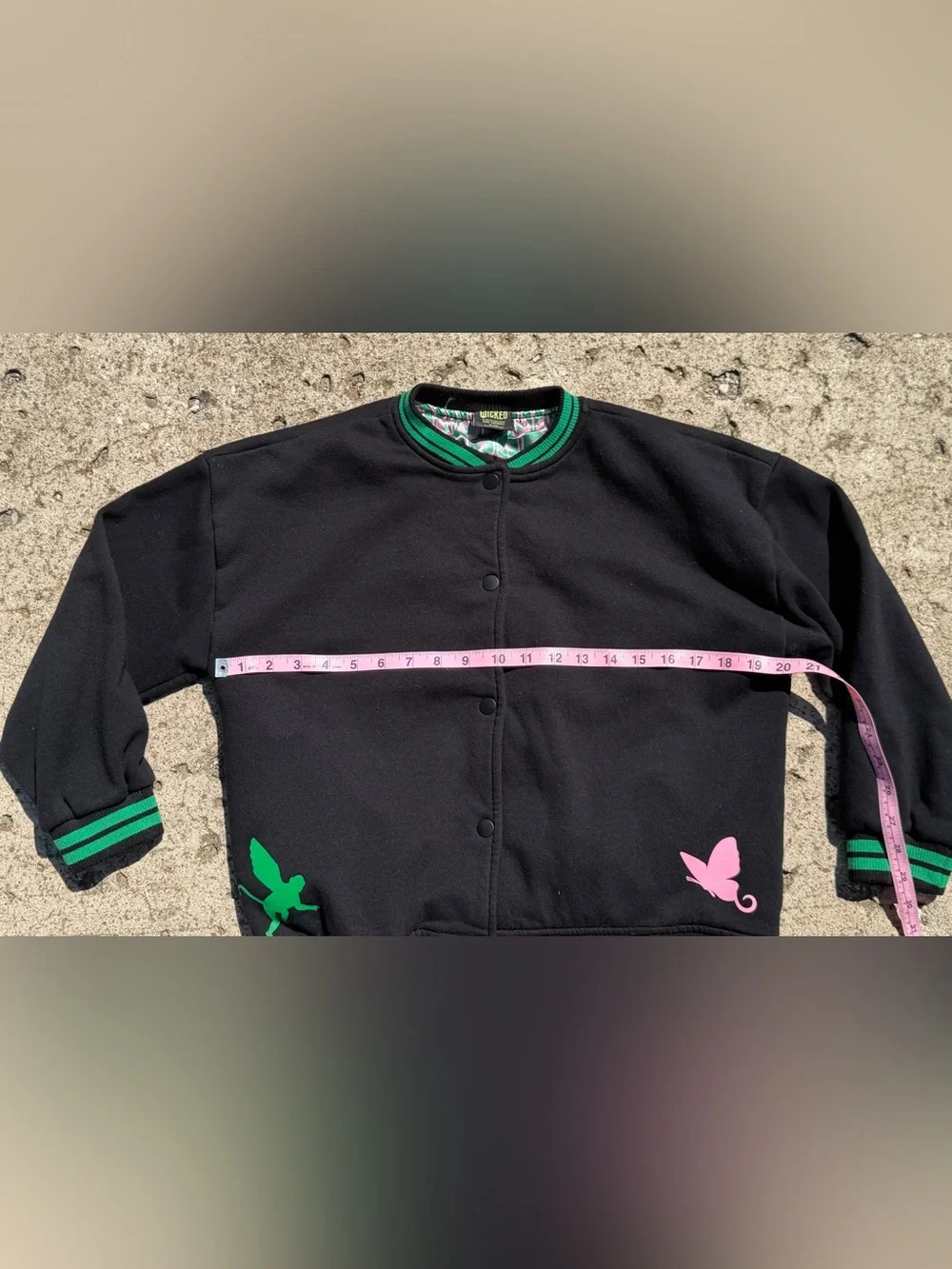 Wicked Defy Gravity Varsity Bomber Jacket Youth XL (14) Snap Front Universal
